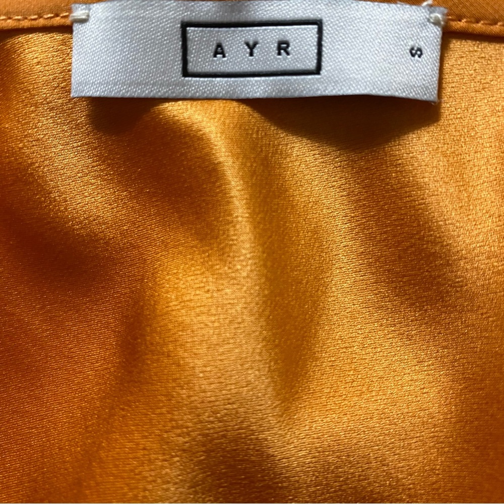 AYR DRESS MAXI ORANGE SILK SLIP ON SPAGHETTI STRAP SIZE S - Picture 11 of 12